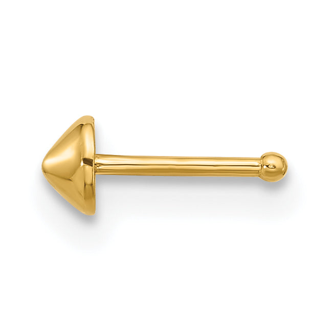 14k Yellow Gold  22 Gauge Polished Nose Stud