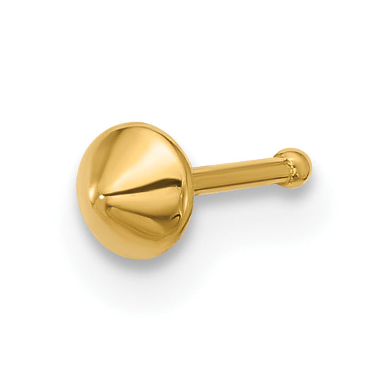 14k Yellow Gold  22 Gauge Polished Nose Stud