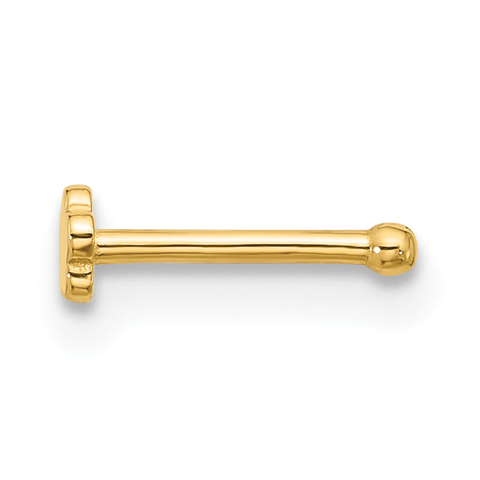 14k Yellow Gold  20 Gauge Flower Nose Stud