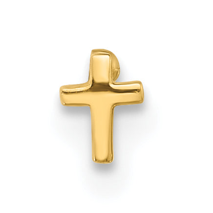 14k Yellow Gold  20 Gauge Cross Nose Stud