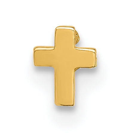 14k Yellow Gold  22 Gauge Cross Nose Stud