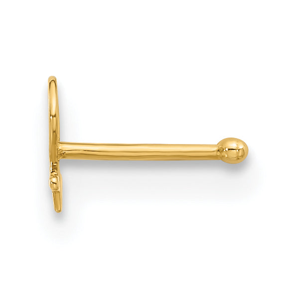 14k Yellow Gold  20 Gauge Female Symbol Nose Stud