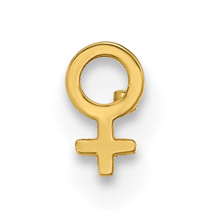 14k Yellow Gold  20 Gauge Female Symbol Nose Stud