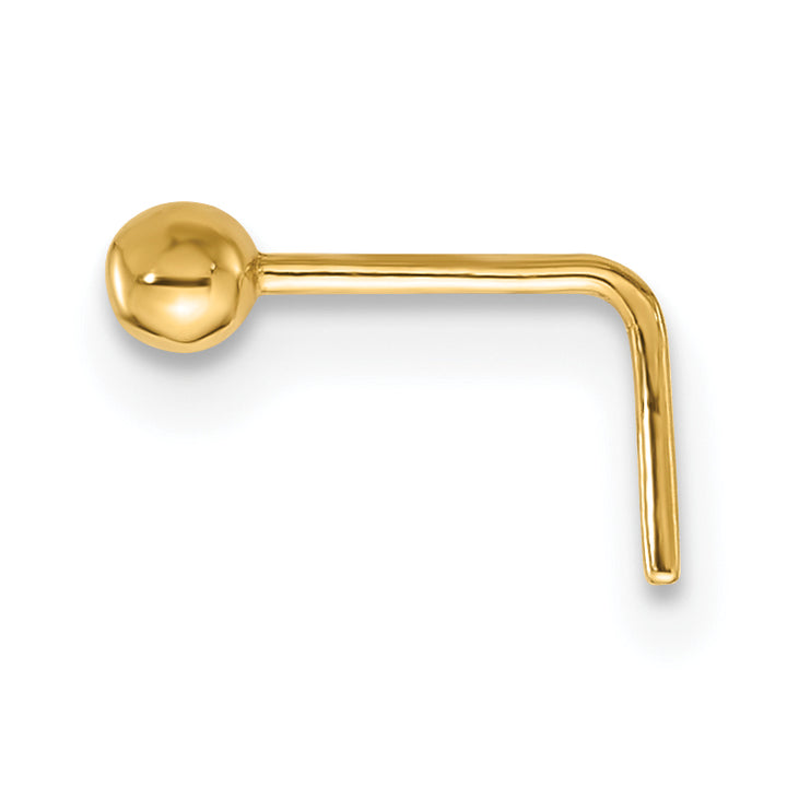 14k Yellow Gold  22 Gauge  2.5mm Ball Nose Stud