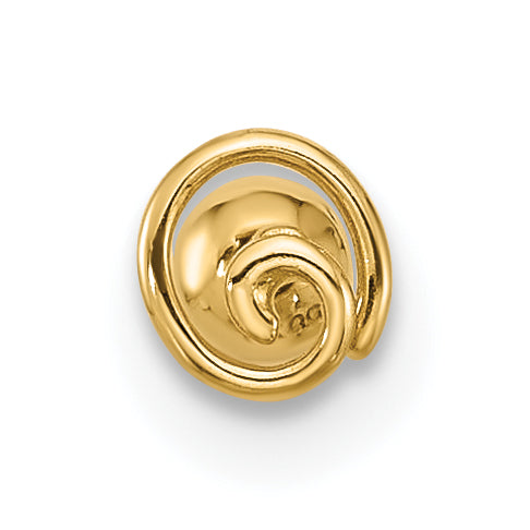 14k 18 Gauge Polished Swirl Cartilage Stud