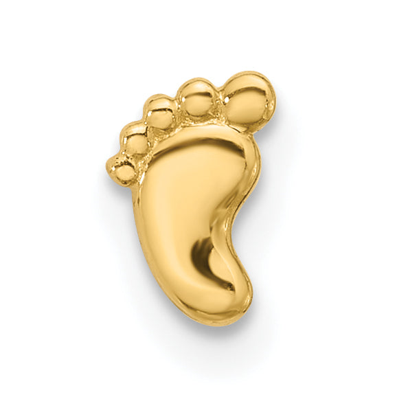 14k 18 Gauge Polished Footprint Cartilage Stud