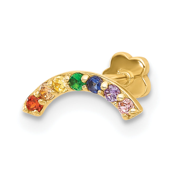 14K 18 Gauge Multi-color CZ Cartilage