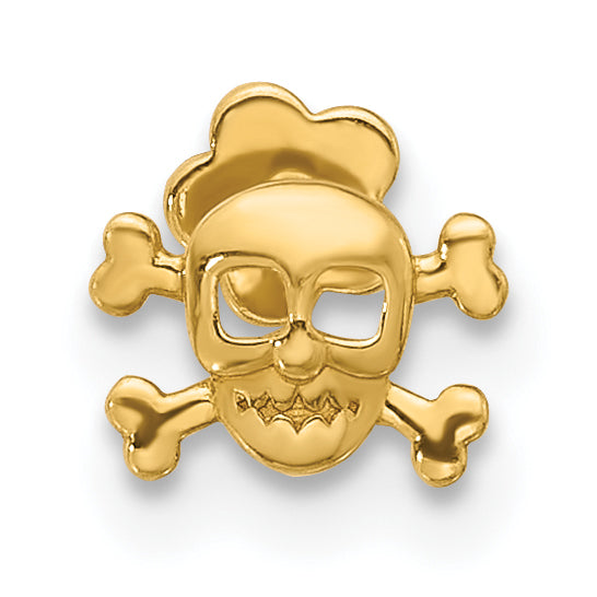 14K 18 Gauge Skull and Crossbones Screwback Cartilage