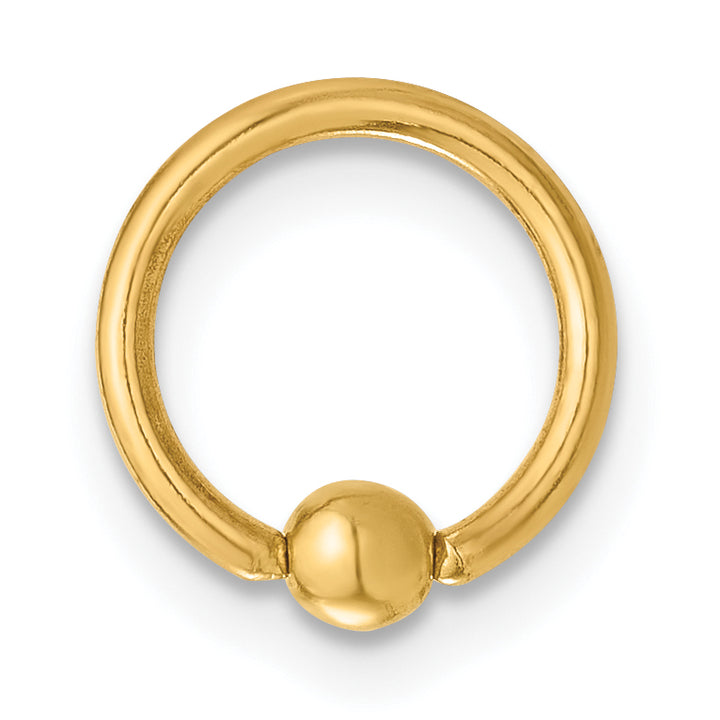 14K Yellow Gold 16 Gauge Polished Septum Cartilage Ring