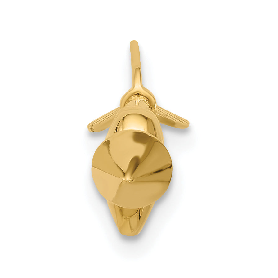 14k Yellow Gold  14 Gauge Polished Arrow with Heart eyebrow Body Jewelry
