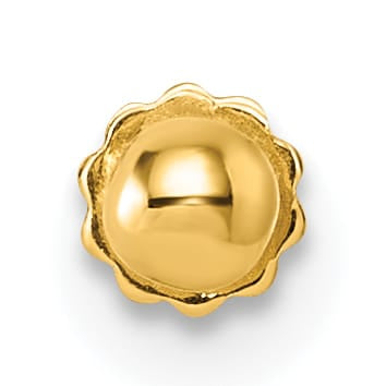 14K Yellow Gold 16 Gauge Polished 3mm Ball Labret Stud