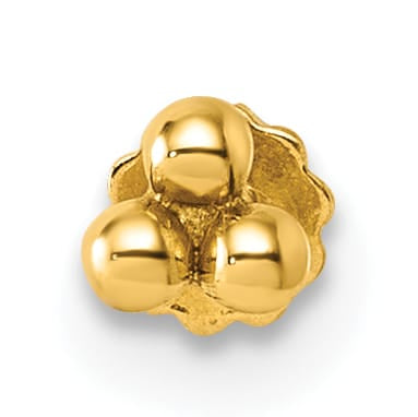 14K Yellow Gold 16 Gauge Polished Triple Ball Labret Stud
