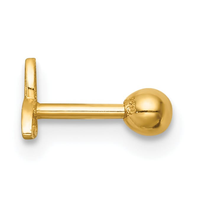 14K Yellow Gold 18 Gauge Polished Celtic Knot Labret Stud