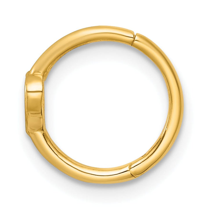 14K Yellow Gold 16 Gauge Open Heart 10.0mm Hinged Cartilage Ring