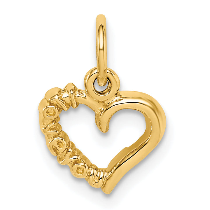 14k Yellow Gold Polished I LOVE YOU Heart Pendant