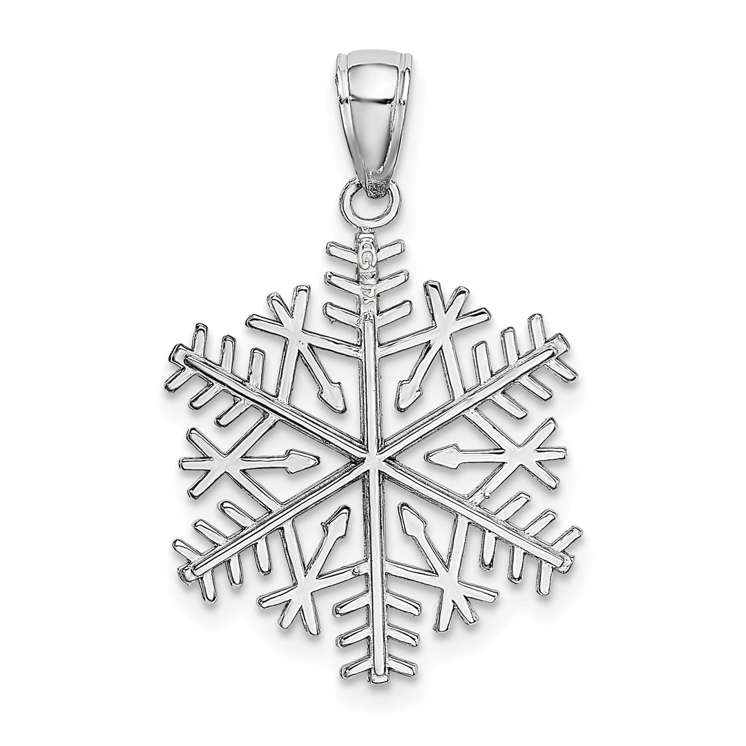 14k White Gold Polished Finish Snowflake Pendant