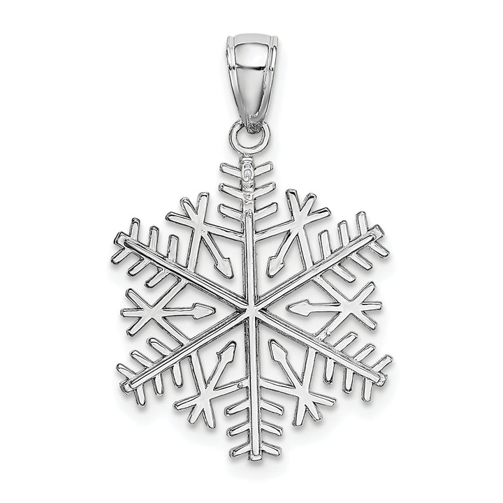 14k White Gold Polished Finish Snowflake Pendant