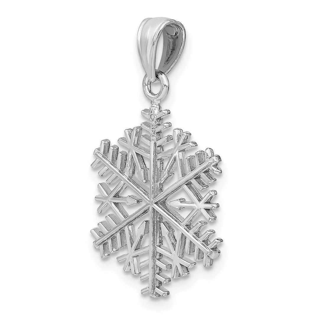 14k White Gold Polished Finish Snowflake Pendant