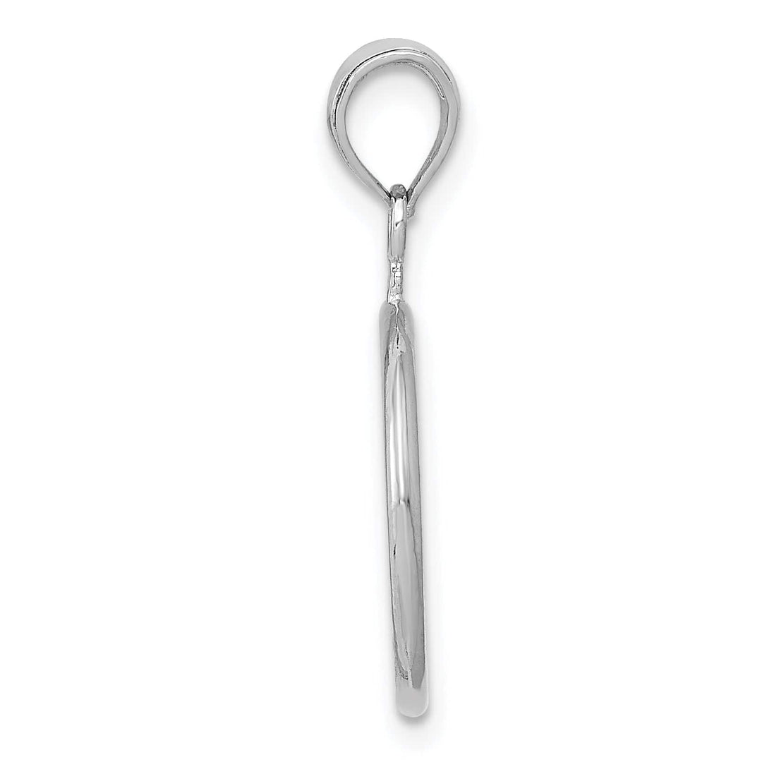 14k White Gold 3-D Polished Finish Peace Sign Pendant