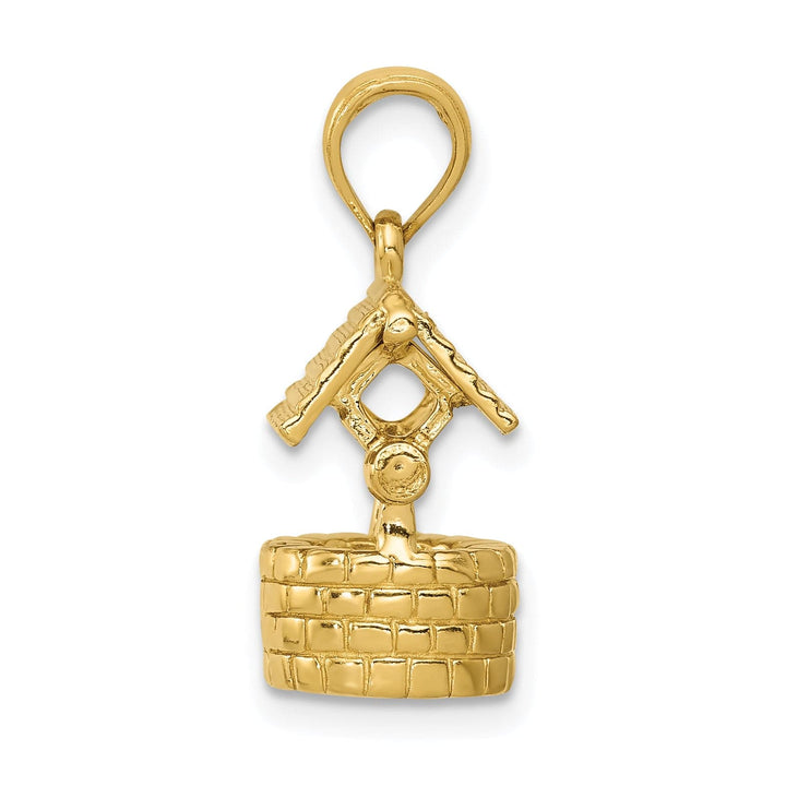 14k Yellow, White Gold Polished 3-D Moveable Wishing Well Charm