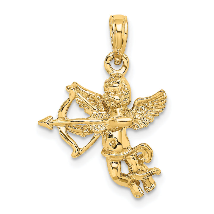 14k  Yellow Gold Cupid with Bow and Arrow Charm Pendant