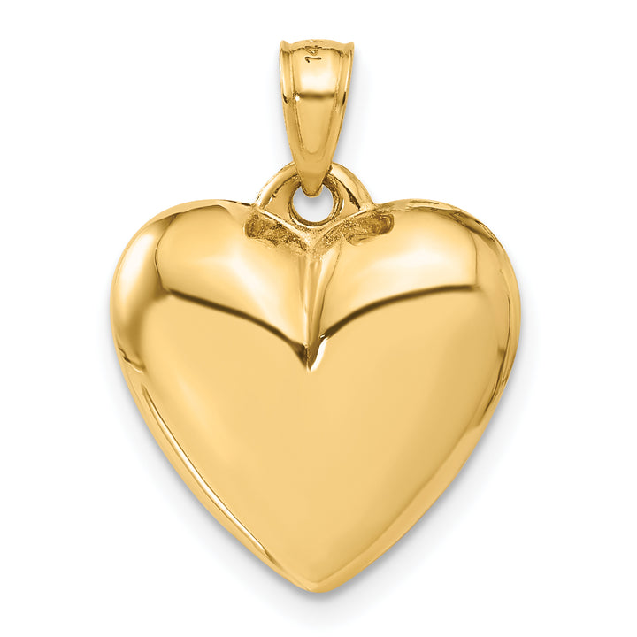 14k Yellow Gold Polished Finish 3-D Puffed Heart Pendant