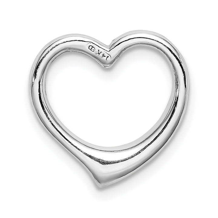 14K White Gold Heart Design Chain Slide Pendant