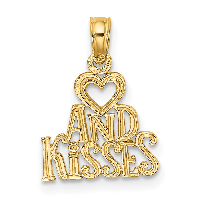 14k Yellow Gold HEART AND KISSES Pendant