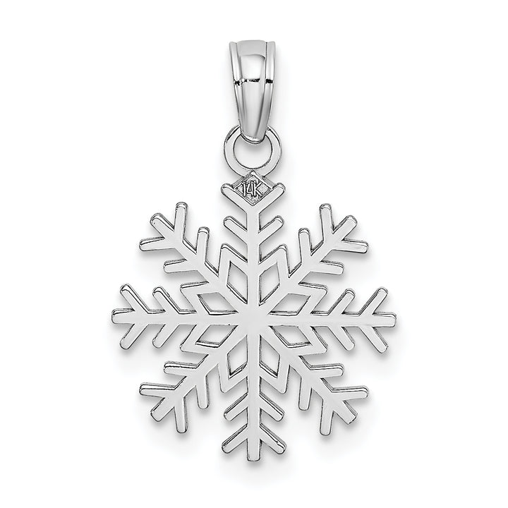 14k White Gold Snowflake Design Pendant