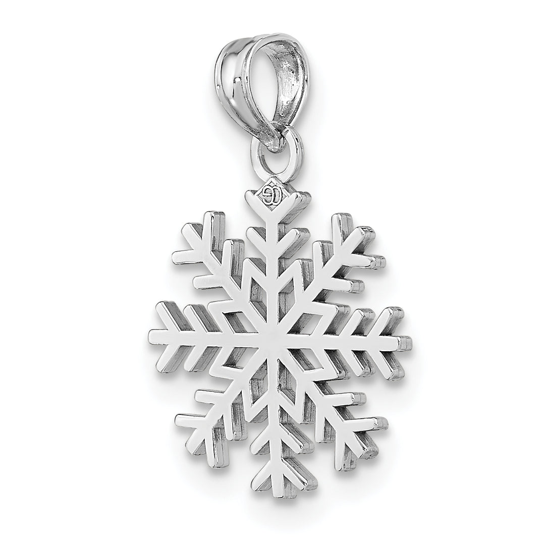 14k White Gold Snowflake Design Pendant