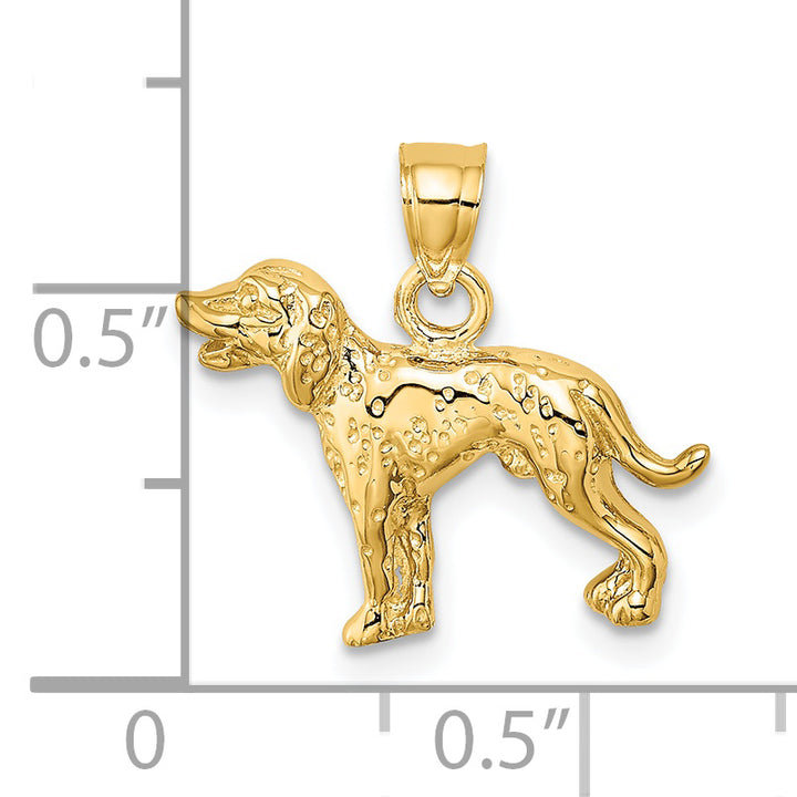 14k Yellow Gold Dalmatian Dog Charm Pendant