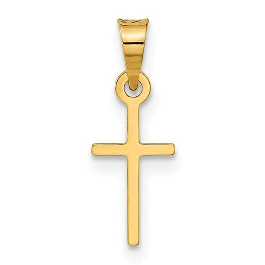 14k Yellow Gold Polished Cross Pendant