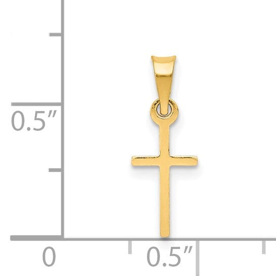 14k Yellow Gold Polished Cross Pendant