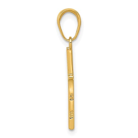 14k Yellow Gold Polished Finish Cross Pendant