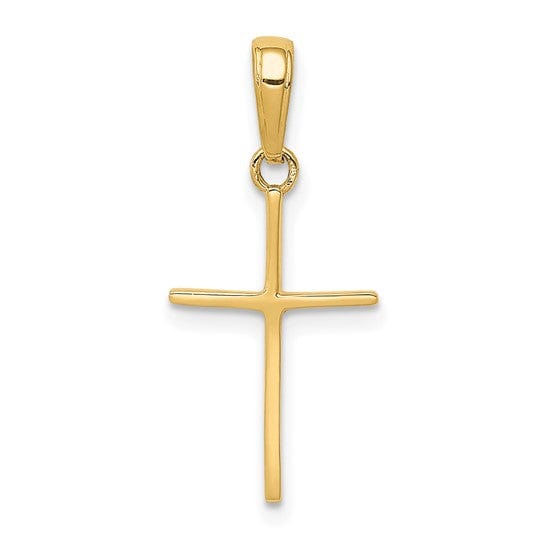 14k Yellow Gold Polished Finish Cross Pendant