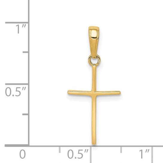 14k Yellow Gold Polished Finish Cross Pendant