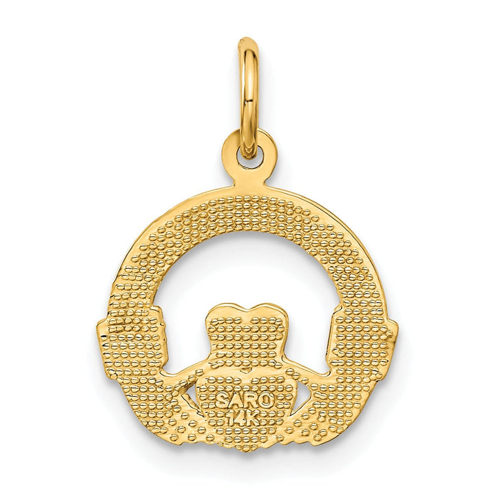 14k Yellow Gold Polished Claddagh Pendant