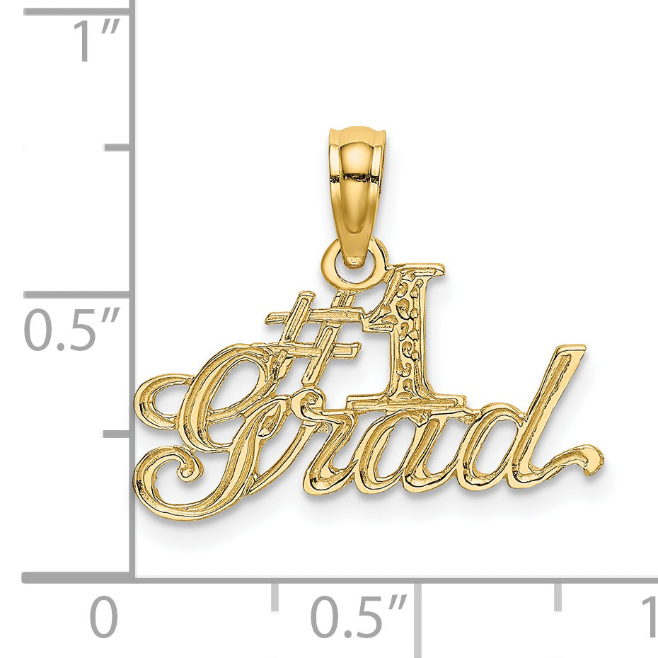 14k Yellow Gold #1 GRAD Charm Pendant
