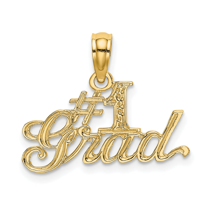 14k Yellow Gold #1 GRAD Charm Pendant
