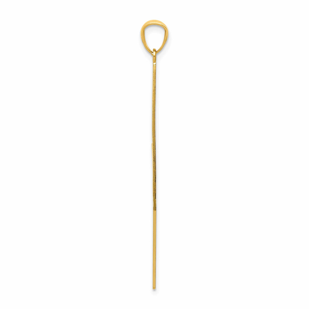 14k Yellow Gold D.C Polished Finish Lightning Bolt Pendant
