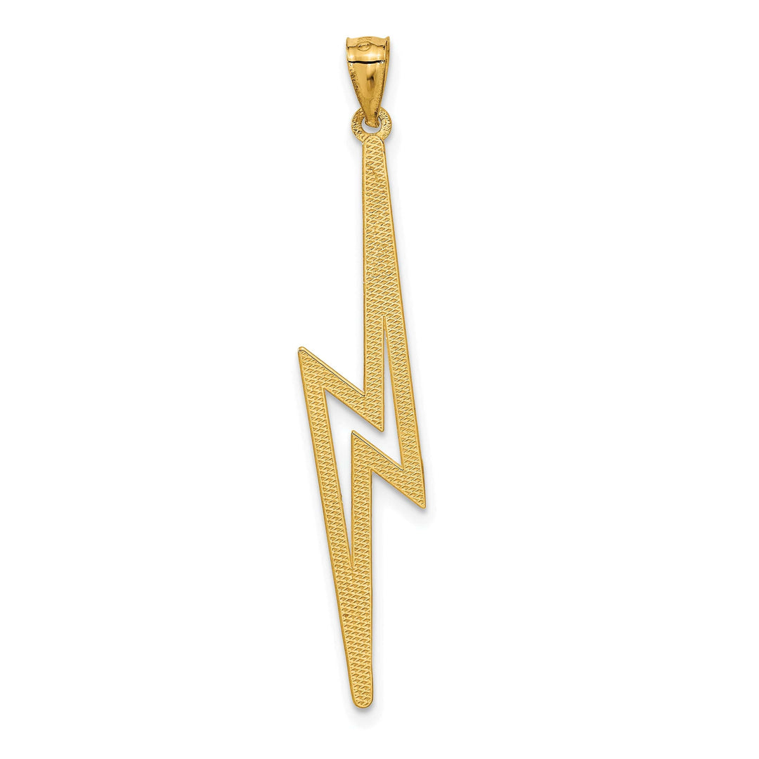 14k Yellow Gold D.C Polished Finish Lightning Bolt Pendant