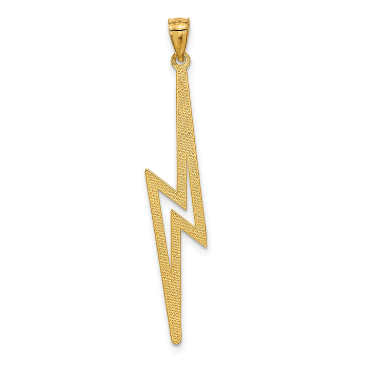 14k Yellow Gold D.C Polished Finish Lightning Bolt Pendant