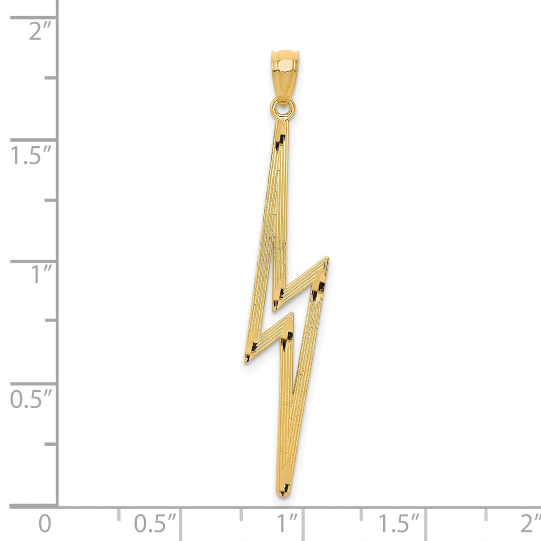 14k Yellow Gold D.C Polished Finish Lightning Bolt Pendant