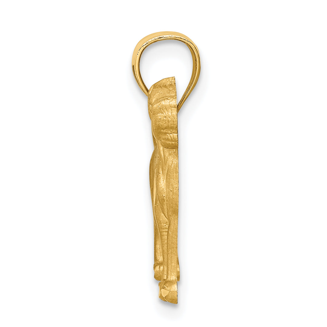 14K Yellow Gold Satin D.C Finish Boxer Dog Pendant