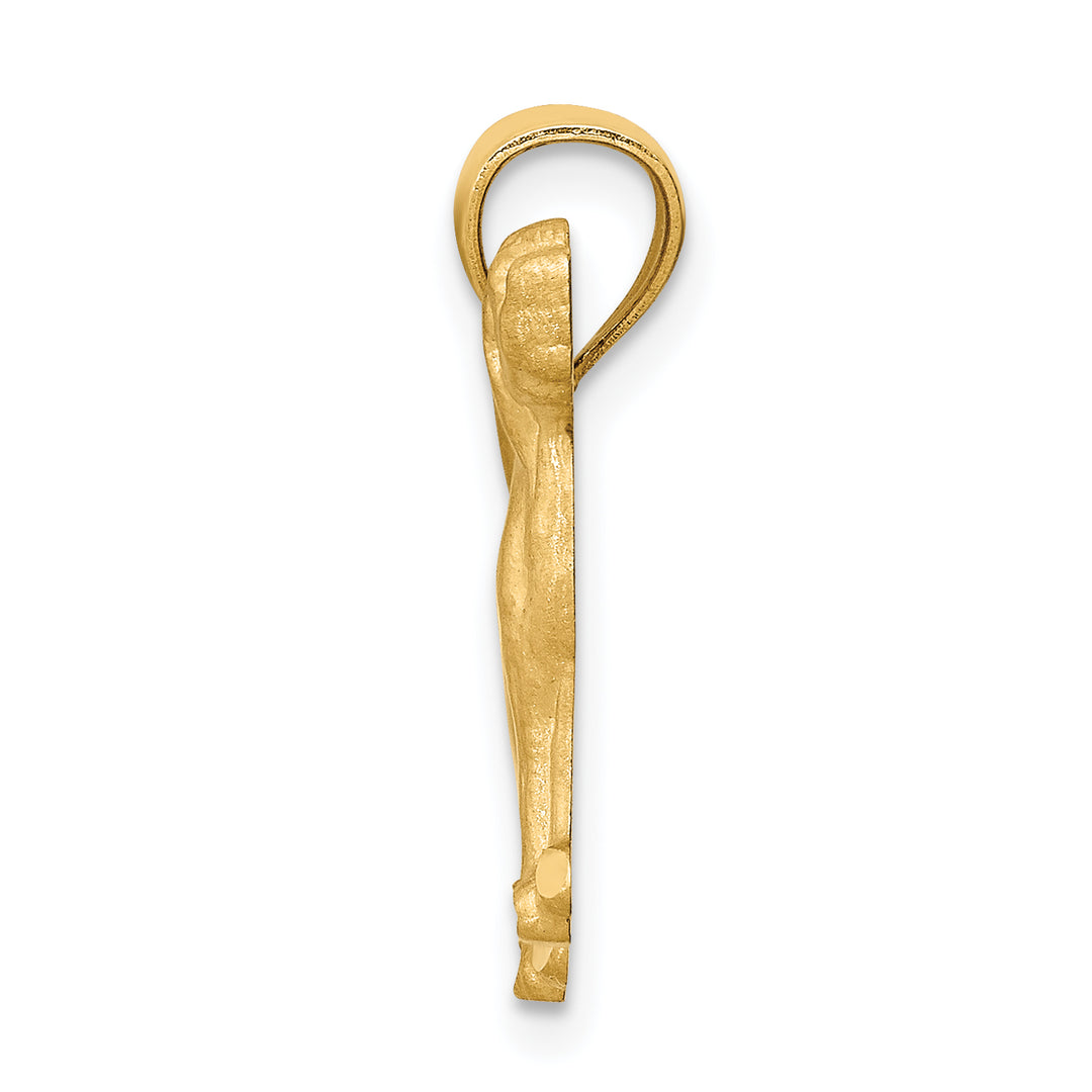 14K Yellow Gold Satin Finish Beagle Dog Pendant
