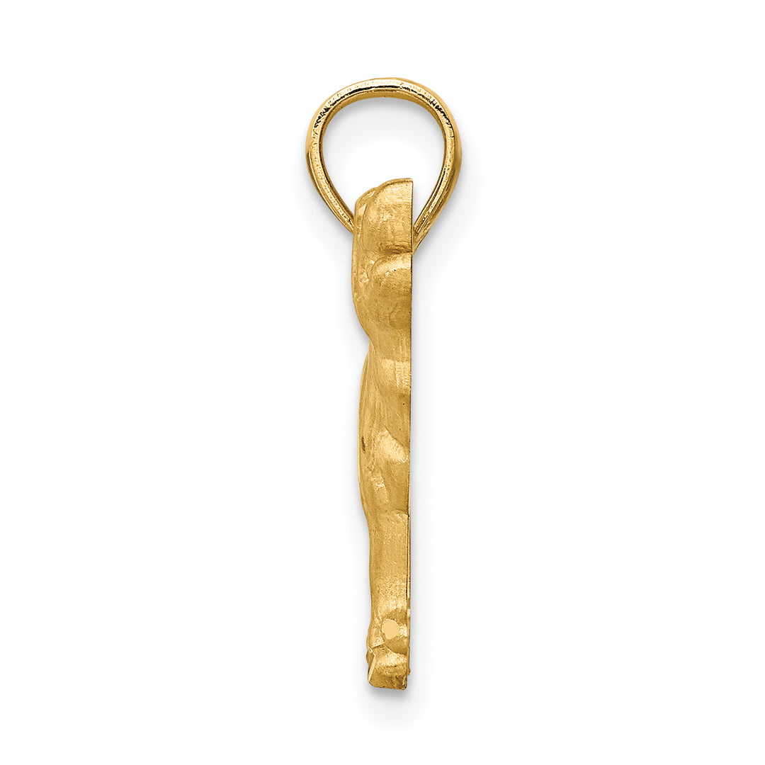 14K Yellow Gold Satin D.C Finish Labrador Retriever Dog Pendant
