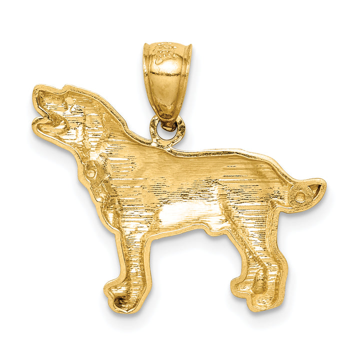 14K Yellow Gold Satin D.C Finish Labrador Retriever Dog Pendant