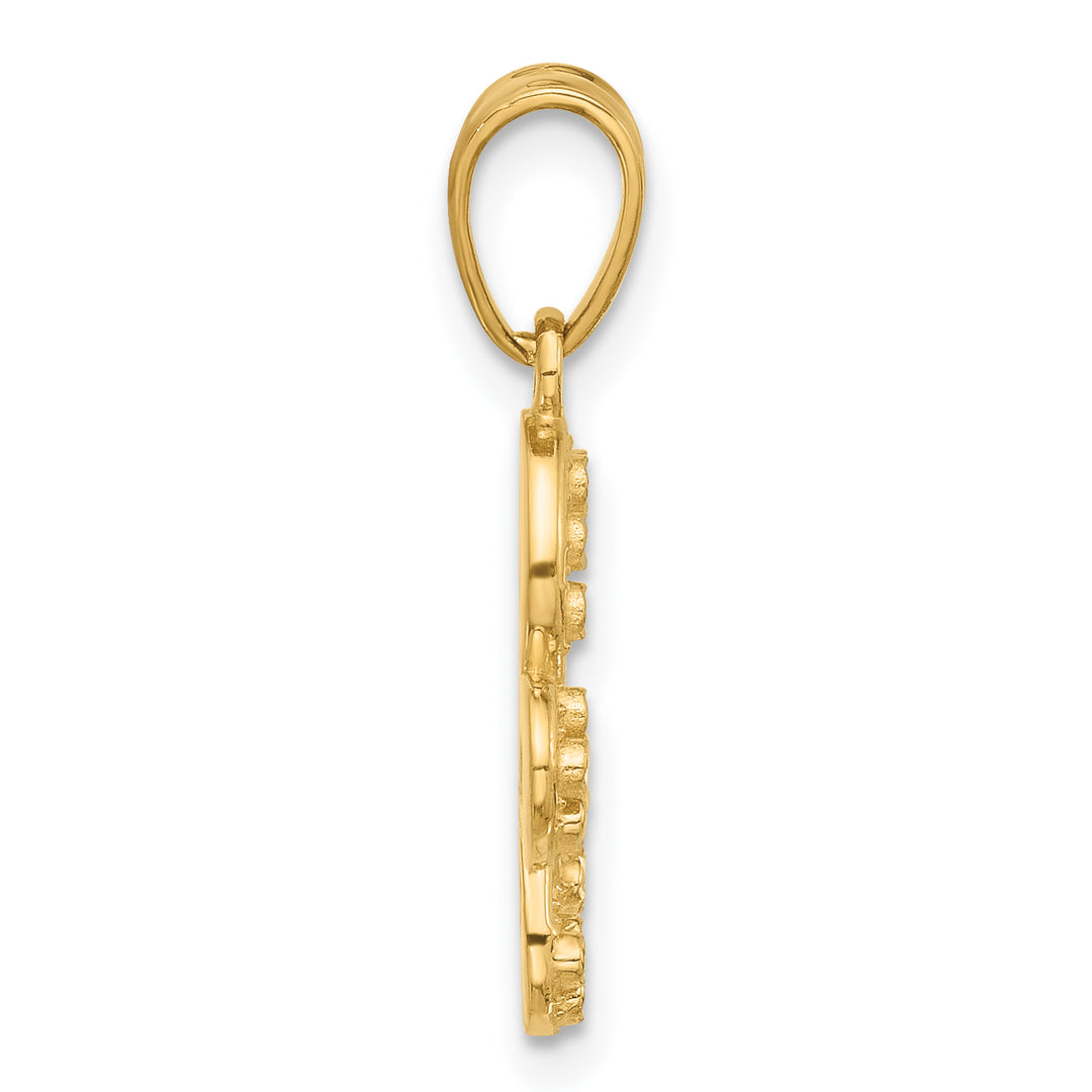 14K Yellow, White Gold Polished D.C Butterfly Pendant