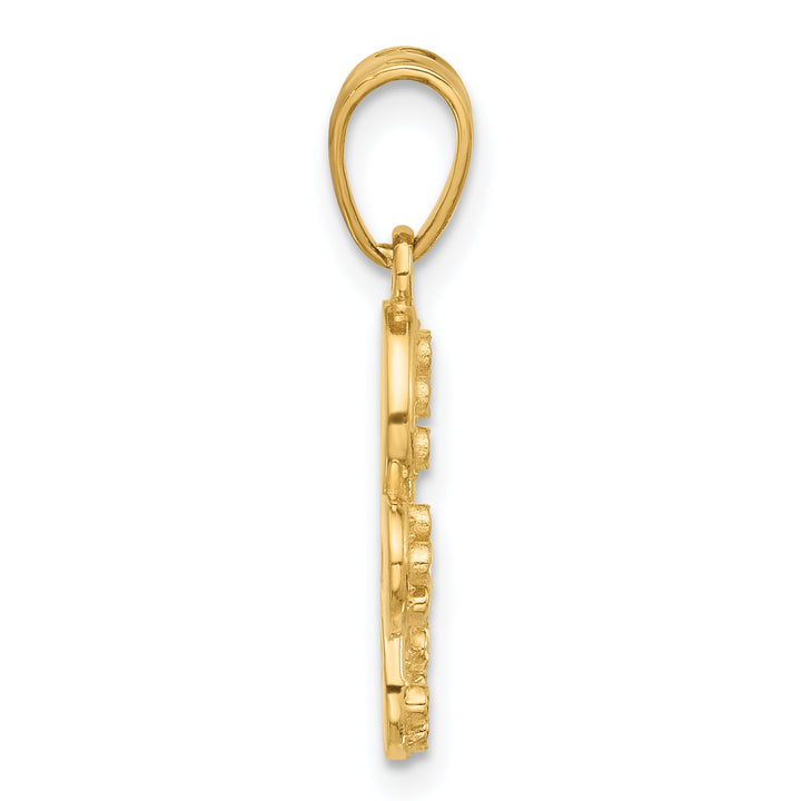 14K Yellow, White Gold Polished D.C Butterfly Pendant