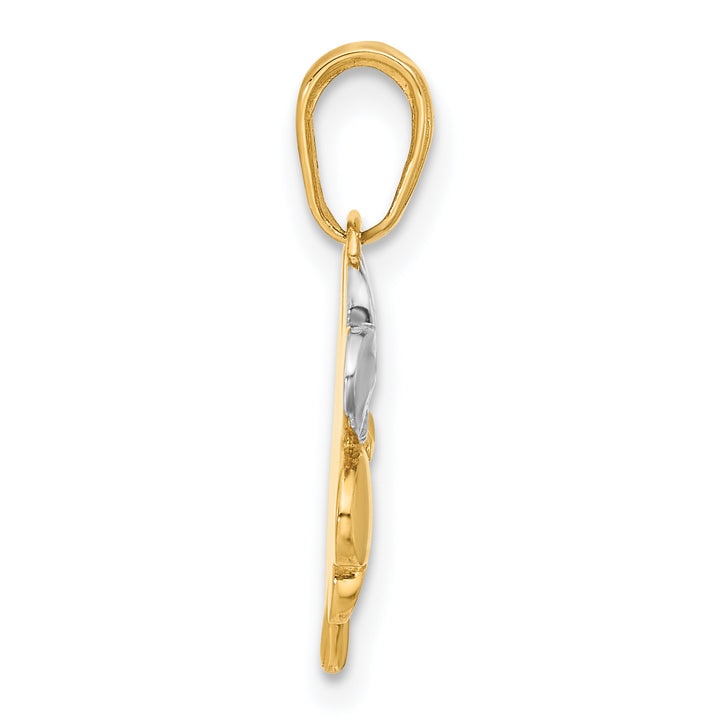 14k Tr-Color Gold Polished D.C 4-leaf Clover Pendant